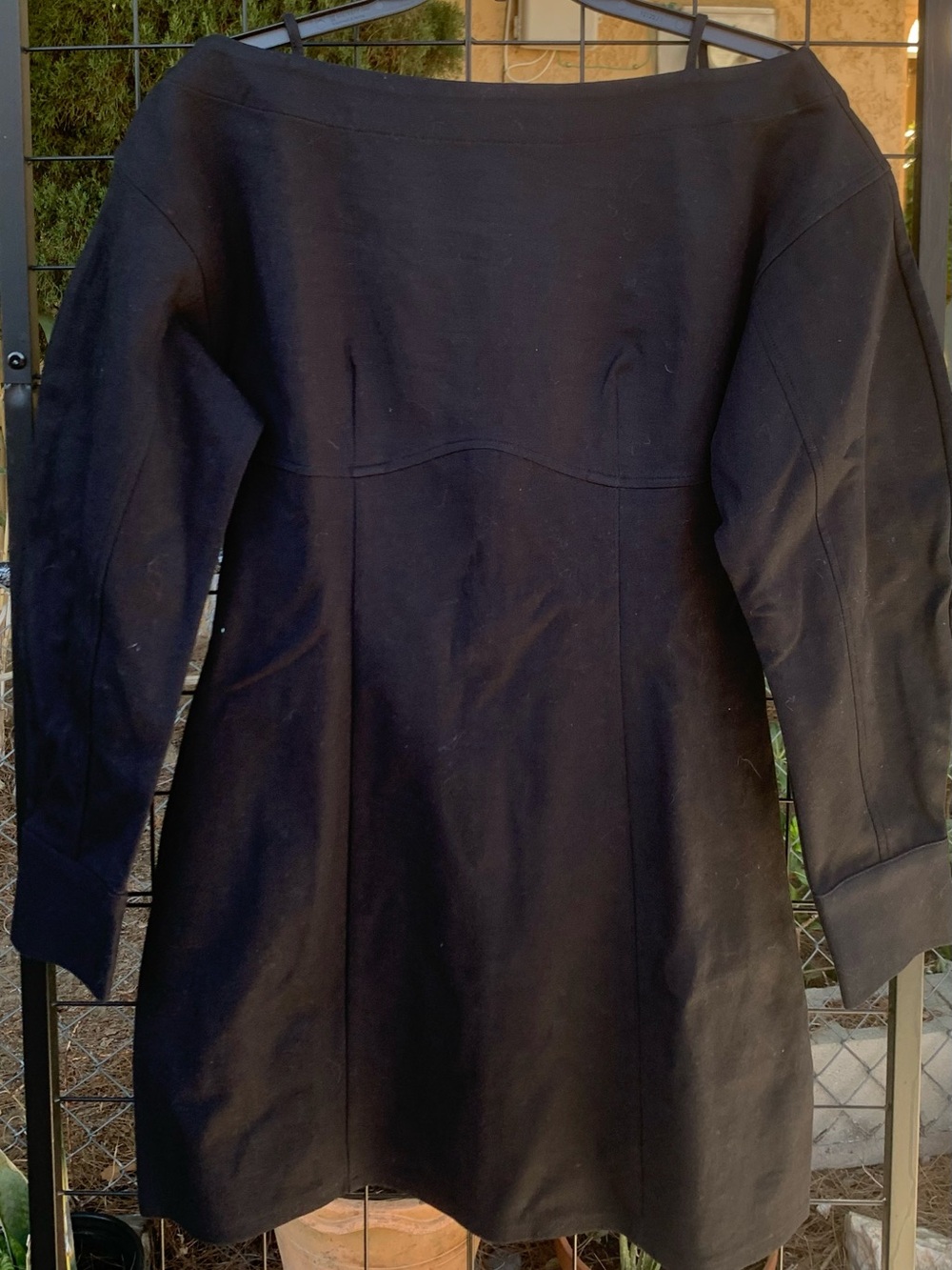 NWT KBB by Kahlana Elegant Black Mini Dress with Sculpted Long Sleeves - Picture 3 of 7